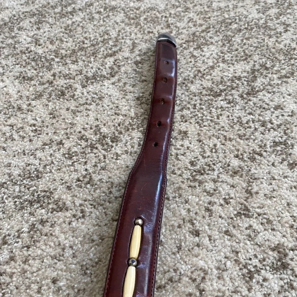 Onyx by Brighton Toronto Taper Leather Belt Brown 44